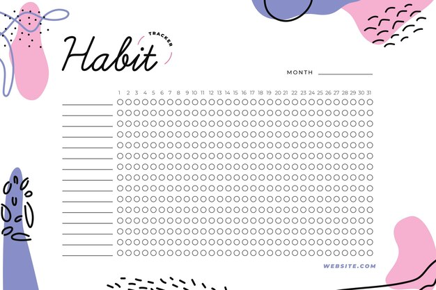 Habit tracker template