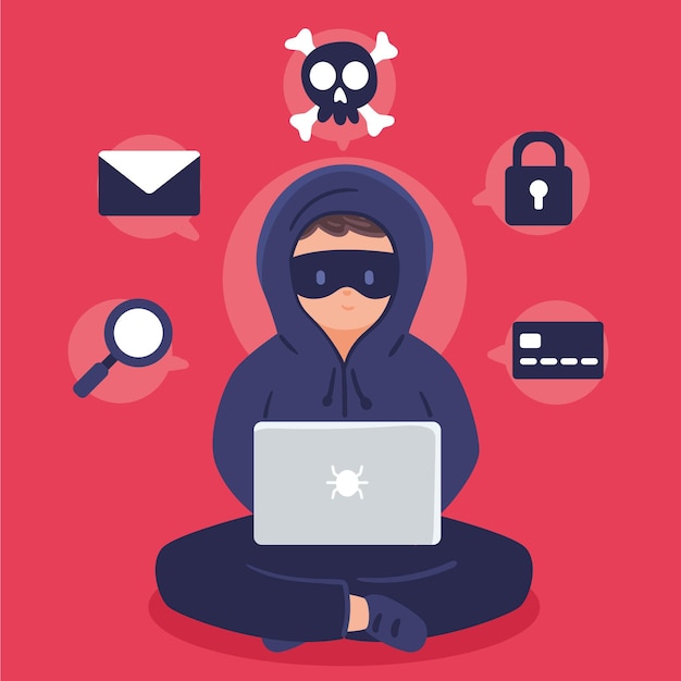 Free Vector hacker activity concept