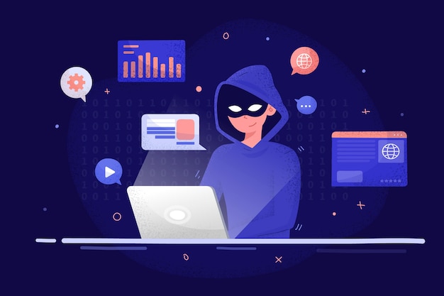 Free Vector hacker activity illustrated