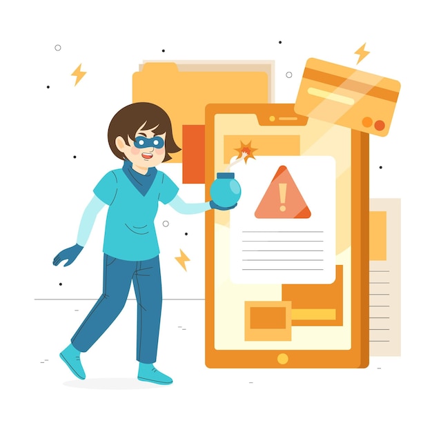 Free Vector hacker activity illustration concept