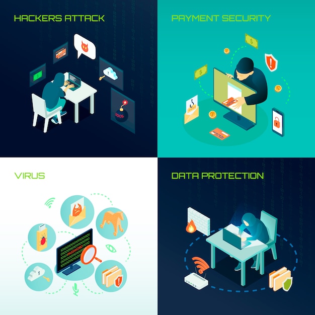 Hacker Isometric Design Concept