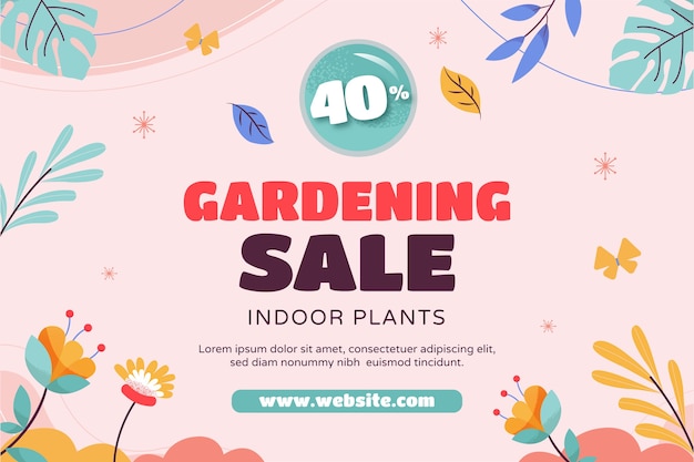 Had drawn gardening sale background with flowers