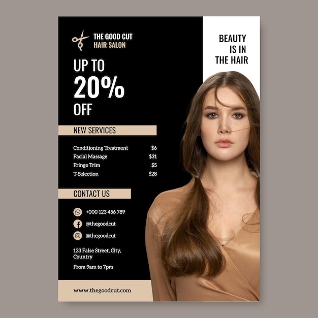 Hair salon poster template