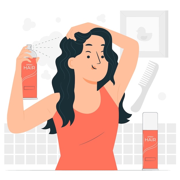 Free Vector hair spray concept illustration