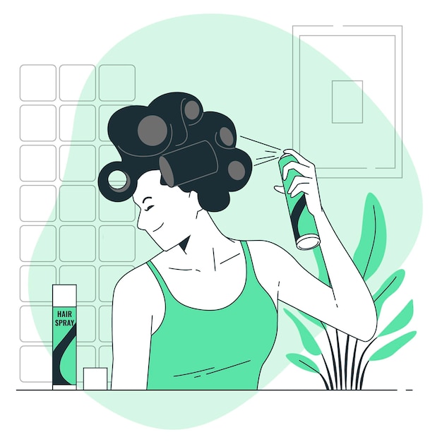 Hair spray concept illustration