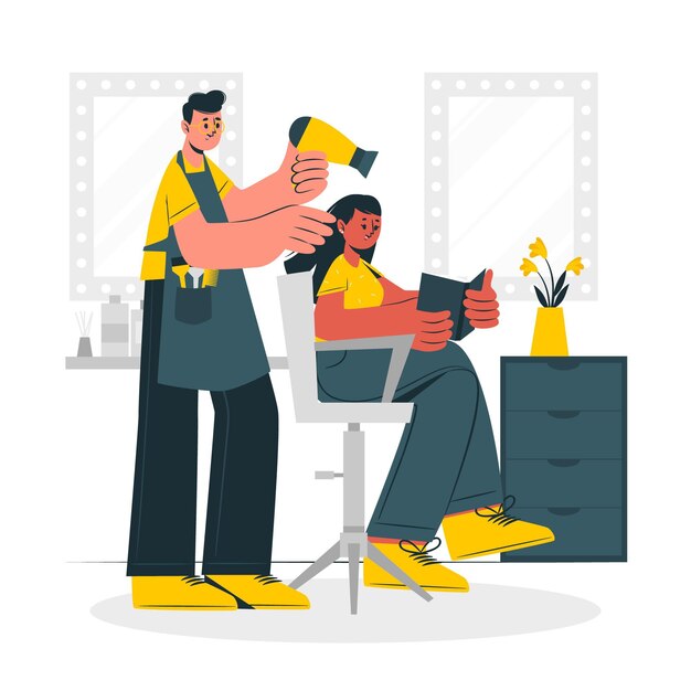 Hairdresser concept illustration