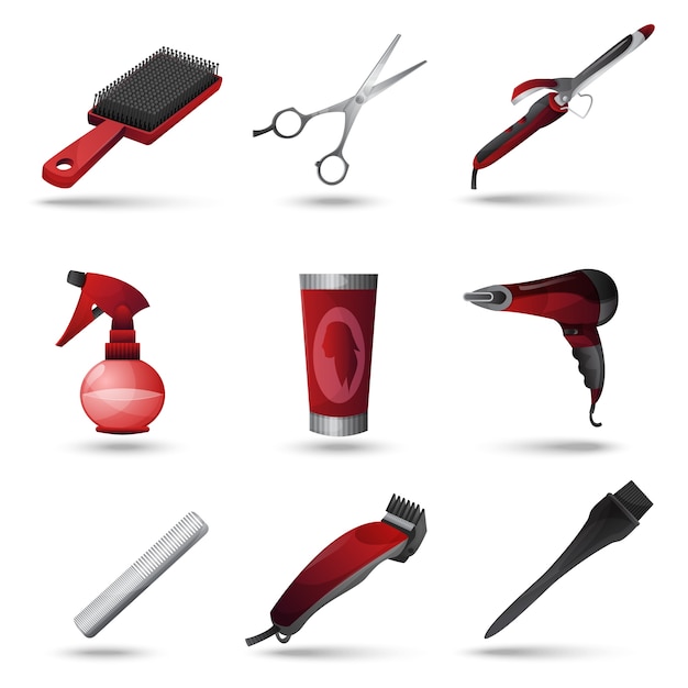 Free Vector hairdresser icons set