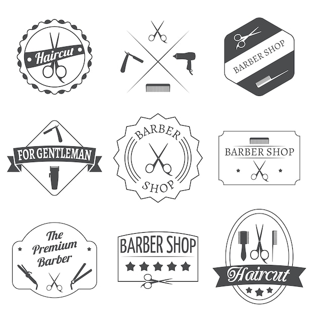 Free Vector hairdresser label set