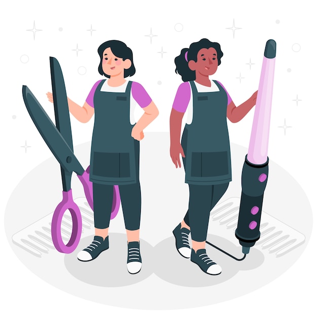 Free Vector hairdresser team concept illustration