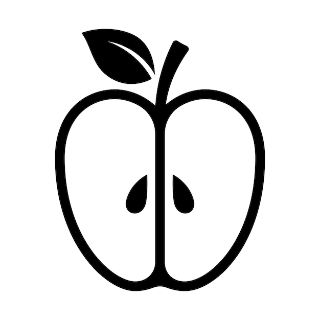 Free Vector half apple inside glyph style