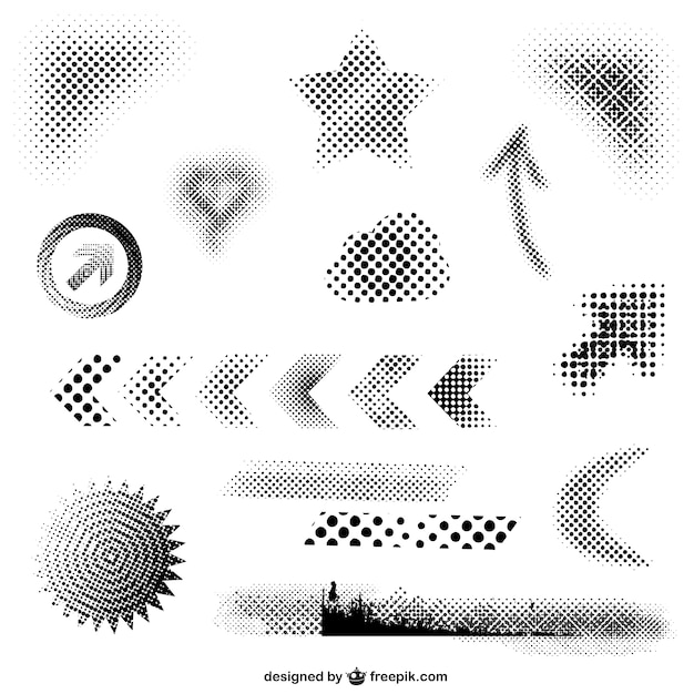 Free Vector halftone elements