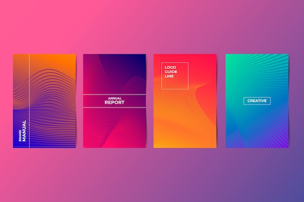 Free Vector halftone gradient cover collection