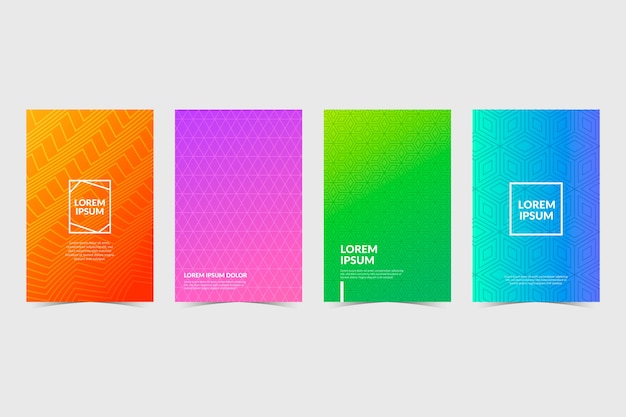 Free Vector halftone gradient cover collection