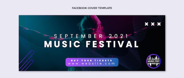 Halftone music festival facebook cover