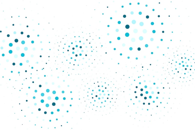 Free vector halftone style circular dotted pattern in blue shades