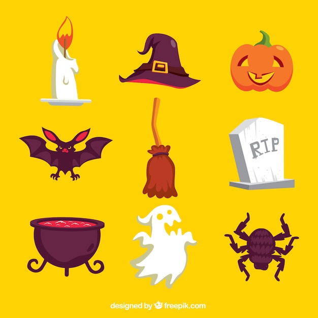 Free Vector halloween accessory collection