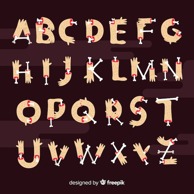 Halloween alphabet concept