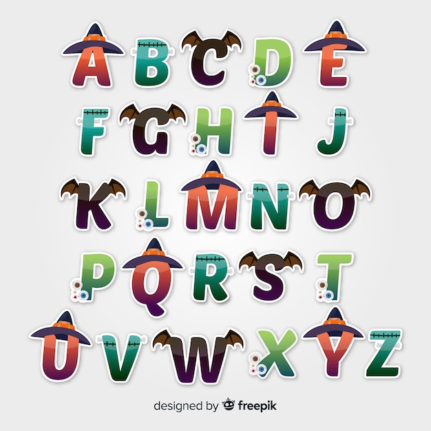 Free Vector halloween alphabet design