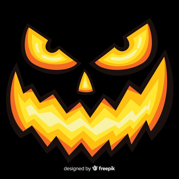 Halloween background of enchanted pumpkin