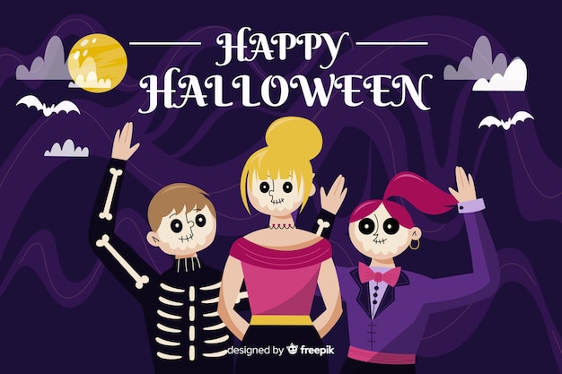 Halloween background in flat design