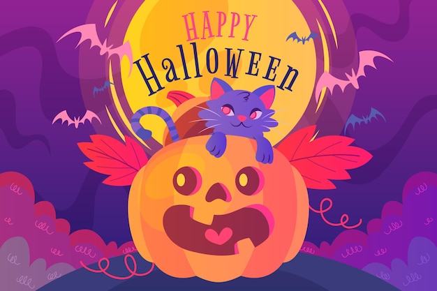 Halloween background flat design