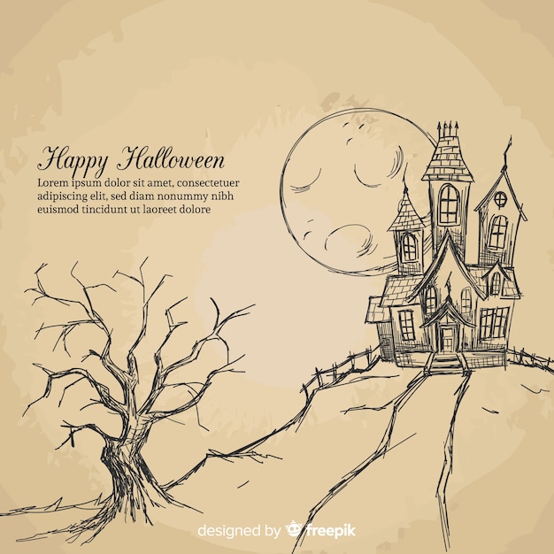 Halloween background with castle