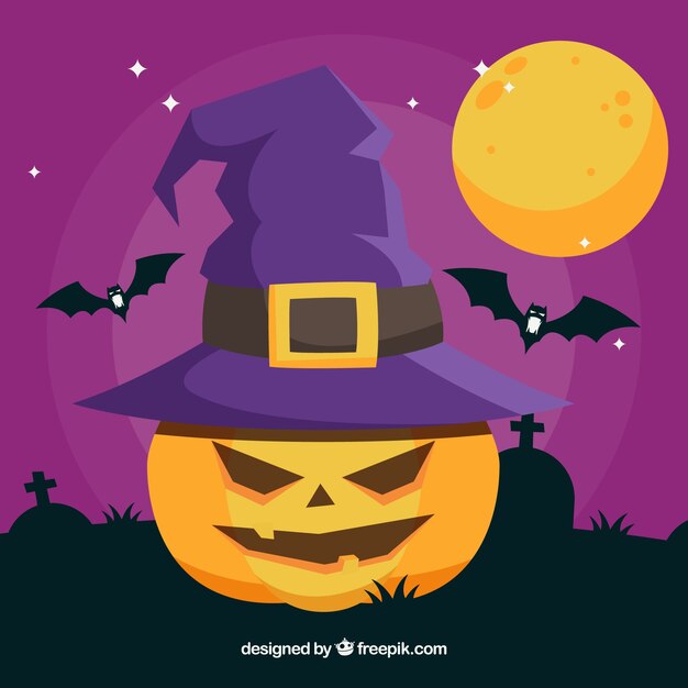 Halloween background with flat design