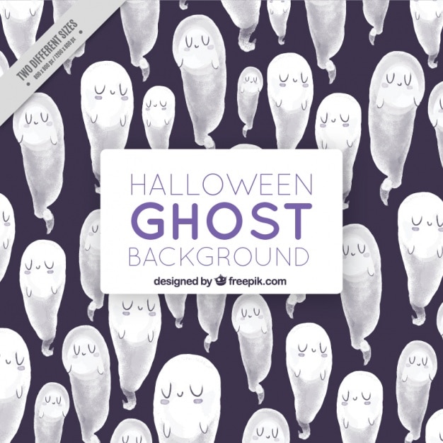 Free Vector halloween background with ghosts