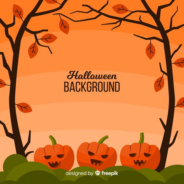 Halloween background with pumpkins