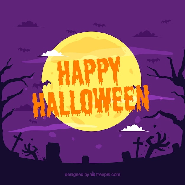 Free Vector halloween background with walking deads