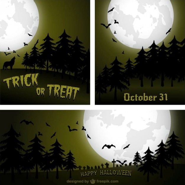 Free vector halloween backgrounds pack