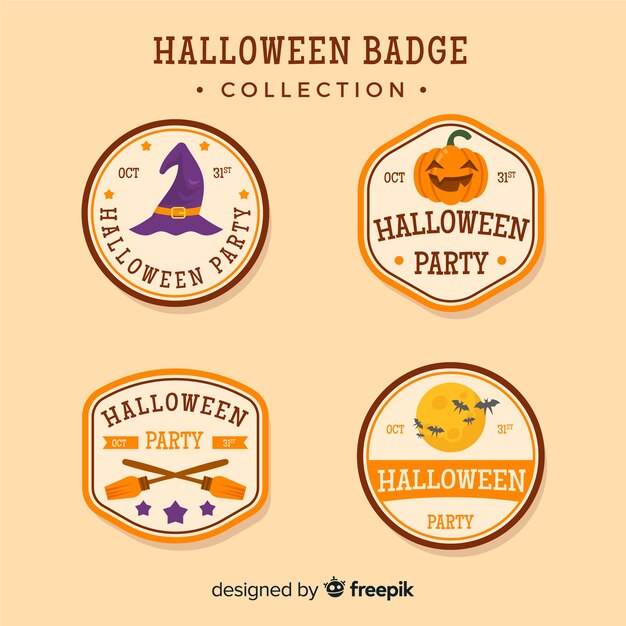 Halloween badges set