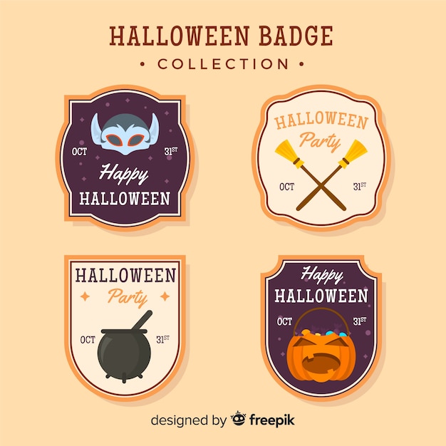 Halloween badges set