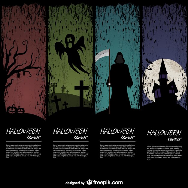 Halloween banner templates pack