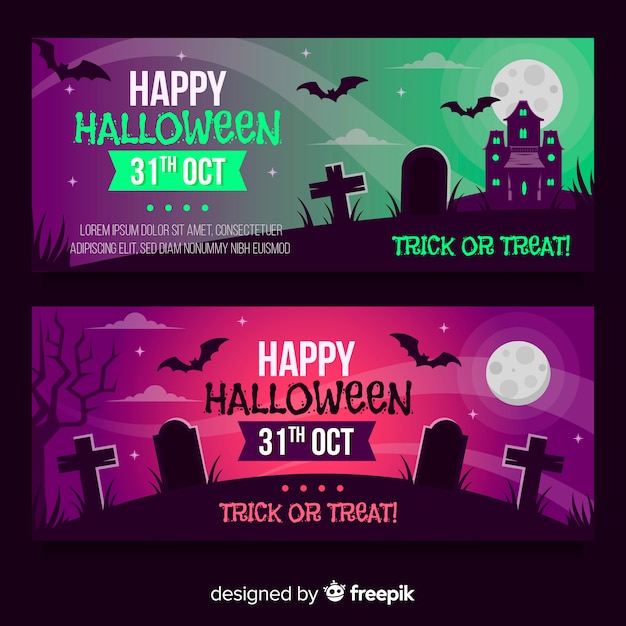 Free Vector halloween banner templates