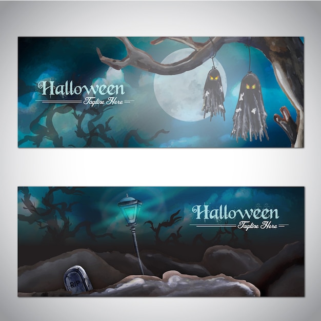 Free Vector halloween banner