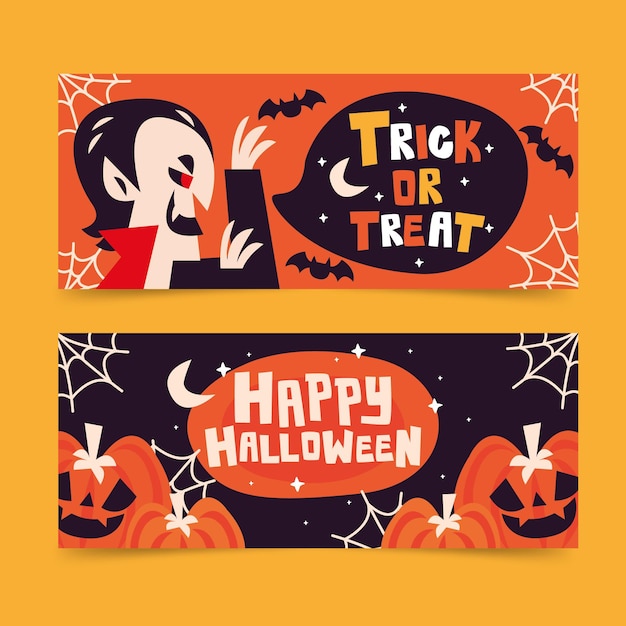 Halloween banners set style