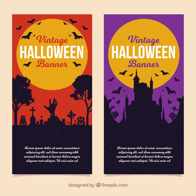 Halloween banners with modern style