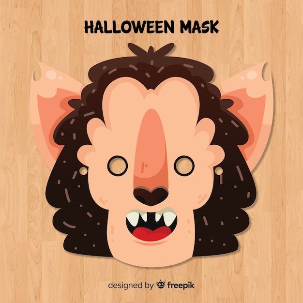 Halloween bat mask in flat design