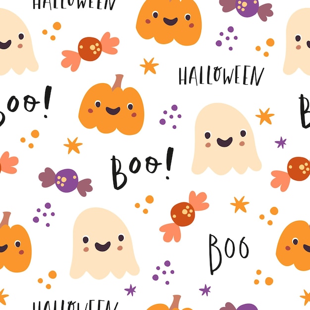 halloween boo seamless pattern