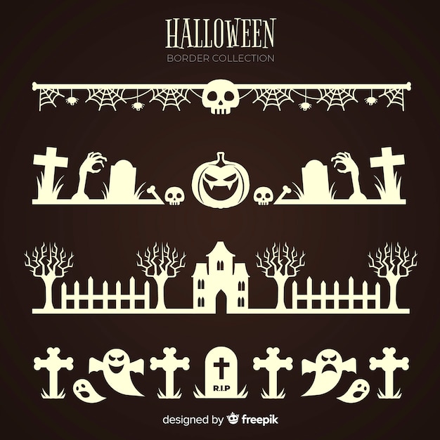 Free Vector halloween border collection