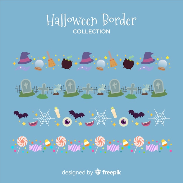 Free Vector halloween border set