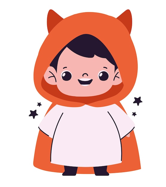 Free Vector halloween boy dressed as a cat character