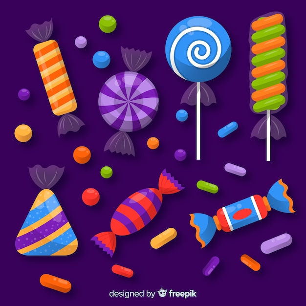 Free Vector halloween candy collection