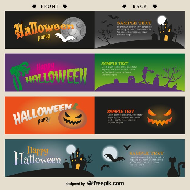 Halloween card templates set