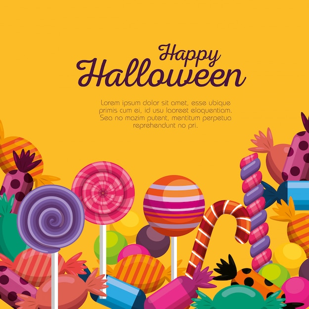 Halloween card with sweet candies