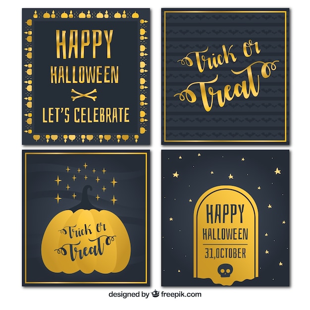 Free Vector halloween cards pack