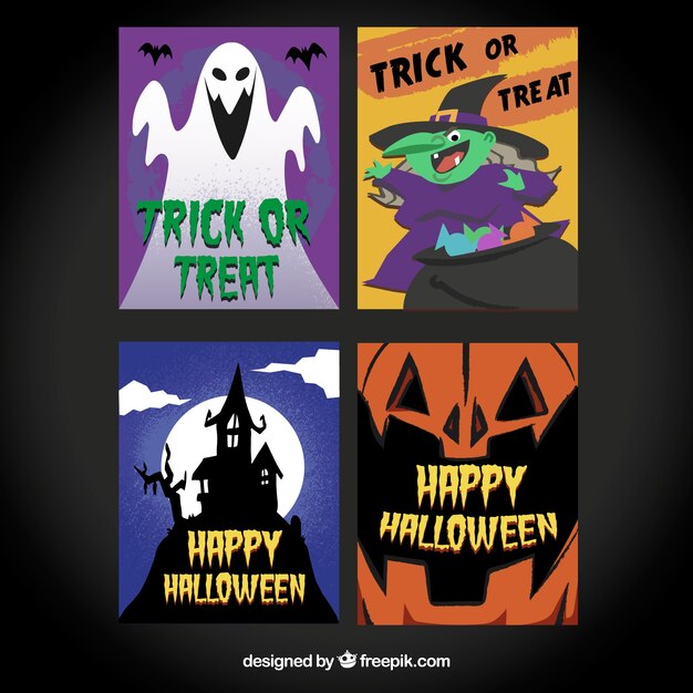 Halloween cards with classic elements