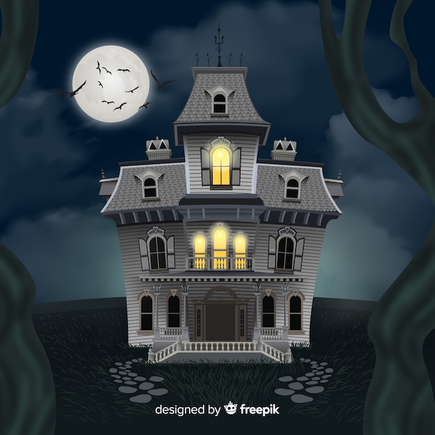 Free vector halloween castle background