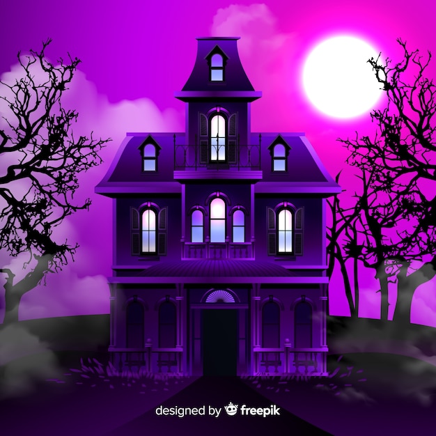 Free vector halloween castle background